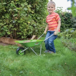 Kit petit jardinier accessoires pour enfant en métal (Gants + petits outils + brouette + arrosoir)