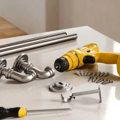 Kit tringle à rideaux extensible Pipe (Extensible de 91 à 168 cm)