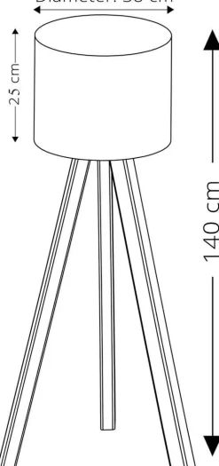 Lampadaire en MDF et PVC Floor (Chêne et blanc)