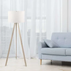 Lampadaire en MDF et PVC Floor (Chêne et blanc)