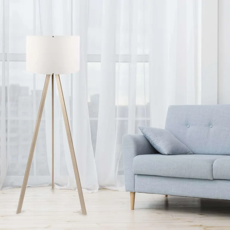 Lampadaire en MDF et PVC Floor (Chêne et blanc)