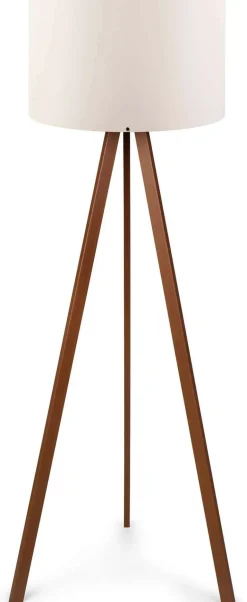 Lampadaire en MDF et PVC Floor (Ecru et marron)