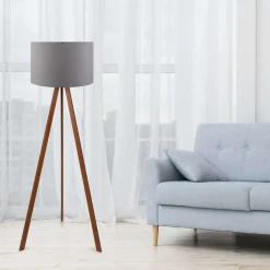 Lampadaire en MDF et PVC Floor (Gris et marron)
