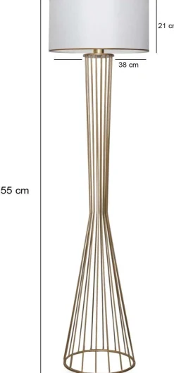 Lampadaire en métal doré Lamp