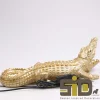 Lampe animal doré en résine (Crocodile)