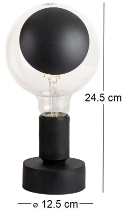 Lampe design à poser en silicone Tavolotto (Noir)