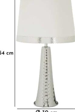 Lampe de table en métal Tower 30 x 54 cm (Argent)