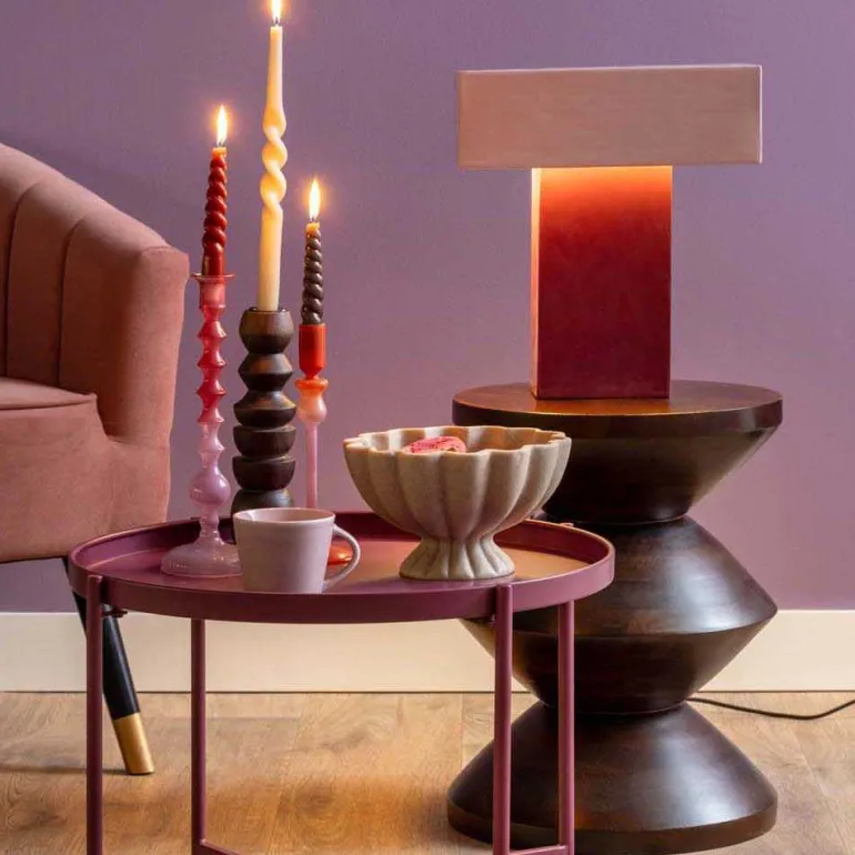 Lampe de table Grato Recto (Mauve foncé et lavande)