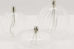 Lampe à huile en verre strié Sphere (13 x 14 cm)
