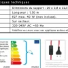 Lampe murale équerre en bois noir (Fil rouge)