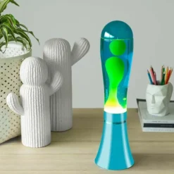 Lampe à poser en aluminium et verre Magma (Bleu)