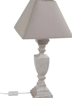 Lampe à poser en bois et coton