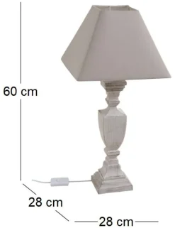 Lampe à poser en bois et coton