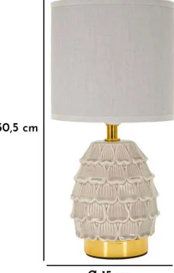 Lampe à poser en céramique et métal Pigny 15 x 30.5 cm (Crème)