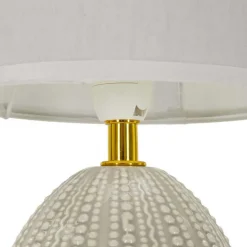 Lampe à poser en céramique et métal Flavi 15 x 30.5 cm (Gris)