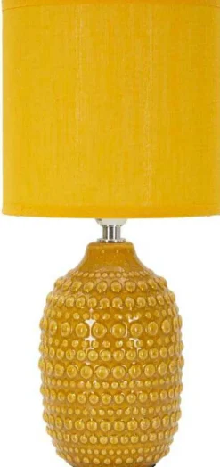 Lampe à poser en céramique Points 15 x 30.5 cm (Moutarde)
