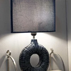 Lampe à poser en céramique Seta 28.5 x 15 x 43 cm (Bleu)