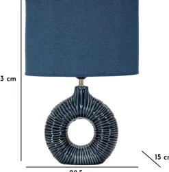 Lampe à poser en céramique Seta 28.5 x 15 x 43 cm (Bleu)