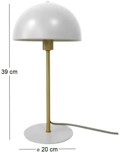 Lampe à poser en métal Bonnet 39 cm (Blanc)