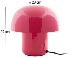 Lampe à poser en métal coloré Fat Mushroom Mini (Rose)