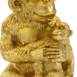 Lampe à poser en métal doré Monkey mum 30 x 49 cm
