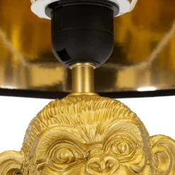 Lampe à poser en métal doré Monkey mum 30 x 49 cm