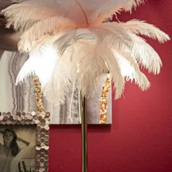 Lampe à poser en métal et plastique Palm 40 x 55 cm (Rose)