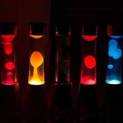 Lampe à poser en métal et verre Lave (Rouge)