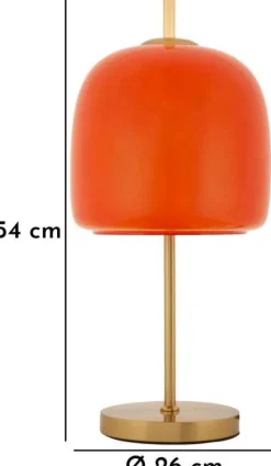 Lampe à poser en métal et verre Oldy 26 x 54 cm