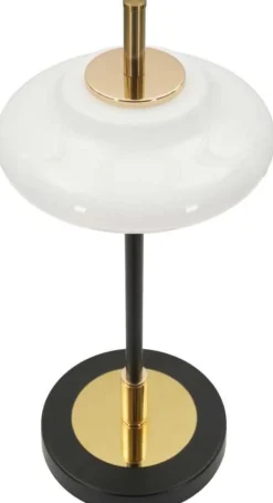 Lampe à poser en métal et verre 22 x 46 cm Vintage