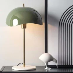 Lampe à poser en métal Waved dome (Vert jungle)