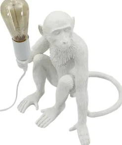 Lampe à poser en polyrésine Monkey 33 x 33 x 32 cm (Blanc)