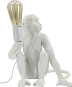 Lampe à poser en polyrésine Monkey 33 x 33 x 32 cm (Blanc)