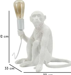 Lampe à poser en polyrésine Monkey 33 x 33 x 32 cm (Blanc)