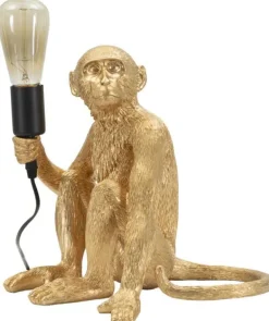 Lampe à poser en polyrésine Monkey 33 x 33 x 32 cm (Doré)