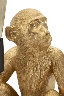 Lampe à poser en polyrésine Monkey 33 x 33 x 32 cm (Doré)