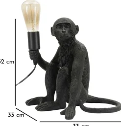 Lampe à poser en polyrésine Monkey 33 x 33 x 32 cm (Noir)