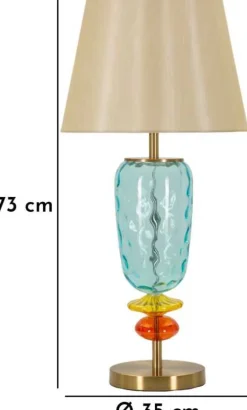 Lampe à poser en verre et métal Colorful 35 x 73 cm
