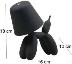 Lampe à poser led Balloon dog 16 x 10 x 18 cm (Noir)
