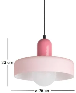 Lampe suspendue en verre Opaco Grato (Rose)