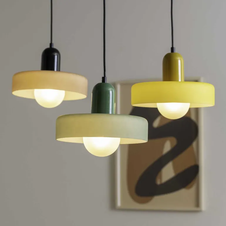 Lampe suspendue en verre Opaco Grato (Noir)