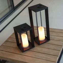 Lanterne de jardin en métal sur batterie Siroco (30 cm)