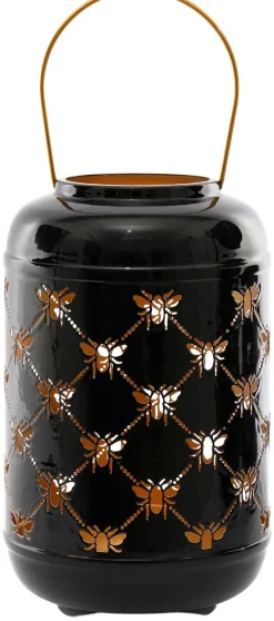 Lanterne ronde ajourée en métal Abeille (20 x 32 cm)