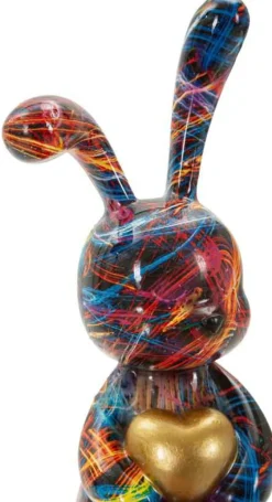 Lapin décoratif en polyrésine Psyco (Modèle 1)