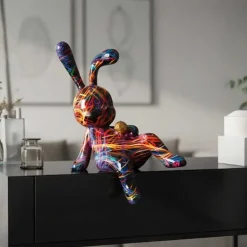 Lapin décoratif en polyrésine Psyco (Modèle 2)