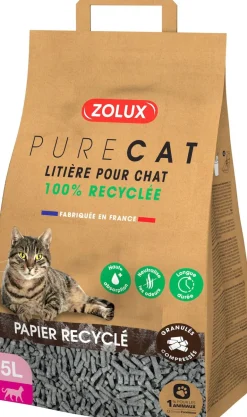 Litière éco conçue en papier recyclé Purecat (5 litres)