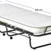 Lit pliant avec matelas 80 x 190 cm