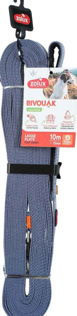 Longe plate en polyester Bivouak 10m 15 mm (Rouge)