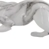 Léopard en résine effet marbre blanc
