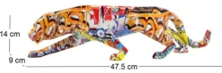 Léopard en résine Graffiti 47 x 9 x 14 cm